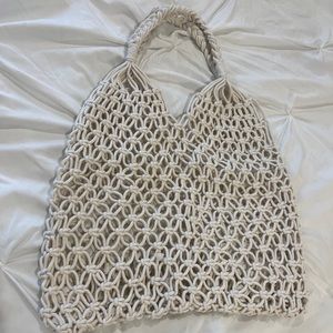 Gorgeous White Net Rope Bag - Perfect Beach Bag
